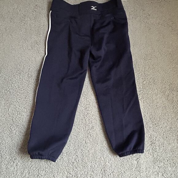 Mizuno Softball Pants Woman's Size Medium Elastic Bottom Navy Blue Athletic - Picture 14 of 15